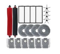 INF Accessoires pour Roborock Qrevo Master, 2 brosses en caoutchouc, 4 filtres HEPA, 4 brosses latérales, 4 tampons de nettoyage, 6 sacs à poussière