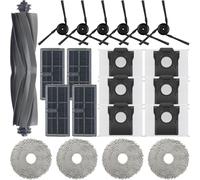INF Accessoires pour robot aspirateur Dreame X40 Ultra, 1 brosse, 6 brosses latérales, 4 filtres, 6 sacs d'aspirateur, 4 chiffons de nettoyage