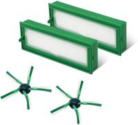 INF Accessoires pour Smilefil Vorwerk VR200 VR300, 2 filtres HEPA, 2 brosses latérales