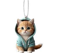 INF Acrylic Cat Keychain Cute Cartoon Cat Bag Pendentif for Car Decoration Jaune
