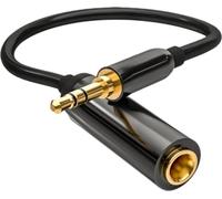 INF Adaptateur Audio Noir 3.5mm vers 6.35mm Femelle pour Microphone, 1 Pièce 1M