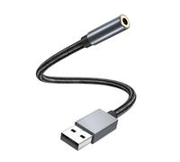 Adaptateur audio USB-A vers prise jack 3,5 mm Gris