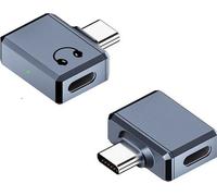 INF Adaptateur Lightning Femelle vers Type-C Mâle Coudé pour Écouteurs Gris