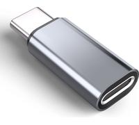Adaptateur Lightning (femelle) vers USB-C (mâle), compatible avec iPhone 15 Grey