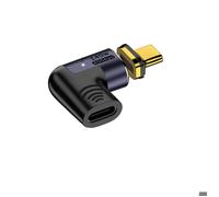 INF Adaptateur Magnétique USB-C 140W C Femelle vers C Mâle Coudé - Transfert Rapide 40Gbps Gris Foncé