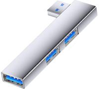 INF Adaptateur Multi-Ports USB vers Double USB 2.0 + USB 3.0 en Aluminium Argent