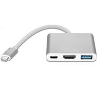 INF Adaptateur multiport USB-C pour USB, USB-C (USB PD), compatible 4K HDMI, Argent