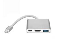INF Adaptateur multiport USB-C vers USB, USB-C (USB PD), compatible HDMI 4K Argent