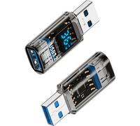 INF Adaptateur USB-A mâle vers USB-A femelle avec affichage numérique (Lot de 2)