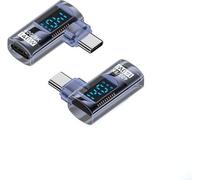 INF Adaptateur USB-C Mâle vers USB-C Femelle 140W avec Affichage Numérique (Lot de 2)