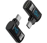 INF Adaptateur USB-C Mâle vers USB-C Femelle 140W avec Affichage Numérique (Lot de 2)