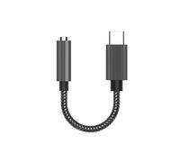 INF Adaptateur USB-C vers 3,5 mm pour Casque, adapté pour la Connexion à la Prise auxiliaire de la Voiture ou à Une Perche à Selfie, 12,5 cm, 1 x Adaptateur Audio (Noir)