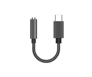 INF Adaptateur USB-C vers 3,5 mm pour Casque, adapté pour la Connexion à la Prise auxiliaire de la Voiture ou à Une Perche à Selfie, 12,5 cm, 1 x Adaptateur Audio (Noir)