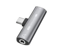 INF Adaptateur USB-C vers 3,5 mm pour écouteurs et chargeur Gris