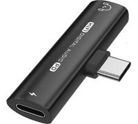 INF Adaptateur USB-C vers 3,5 mm pour écouteurs et chargeur Le noir