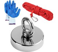INF Aimant de pêche avec corde et gants 150 kg 3 pièces Multicolore