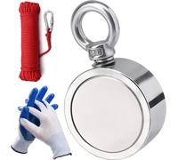 INF Aimant néodyme double face/aimant de pêche 120 kg avec corde et gants