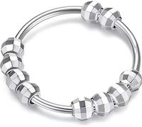 INF Anneaux anti-stress avec perles rotatives Argent S