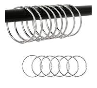 INF 30 Pièces Anneaux d'Ouverture de Rideau / Anneaux de Rideau de Douche pour Porte Fenêtre Rideaux de Douche 60 mm de Diamètre Intérieur Anneaux d'Ouverture en Fer avec Revêtement Antirouille Argent