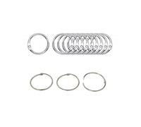 INF Anneaux de rideaux ouvrables / anneaux métalliques 10 pièces Argent 15 mm