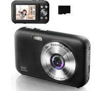 INF Appareil photo numérique 1080P 44MP avec zoom 16x, écran 2,4 pouces, carte 32 Go Le noir
