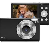 Appareil photo numérique 2,7K/44MP/Zoom 16x/Anti-tremblement/Webcam Noir