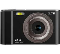 INF Appareil photo numérique 2.7K 48MP 1080P, zoom 16x, anti-flou, reconnaissance des visages noir