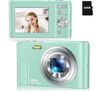INF Appareil photo numérique 48MP FHD 1080p avec zoom 16x et carte mémoire de 32 Go Vert
