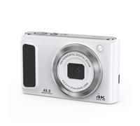 INF Appareil photo numérique 4K HD avec objectif avant et arrière et stabilisation Blanc