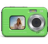 INF Appareil Photo Numérique 5K Étanche: Double Caméra, Autoportrait Familial Vert
