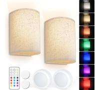 INF Appliques murales Appliques murales 3 couleurs dimmables avec télécommande Lot de 2