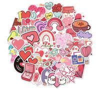 INF Autocollants aux motifs de coeur 50 pièces Multicolore N13