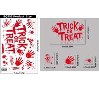 INF Autocollants de fenêtre Halloween Empreintes de mains sanglantes PVC - 8 pièces