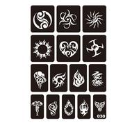 INF Autocollants de tatouage temporaire réalistes de mode Le noir
