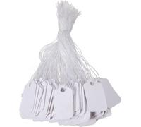 INF Badges pour cadeaux, badges en papier avec ficelle Blanc 100 pcs