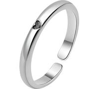 INF Bague à cœur ouvert réglable Argent