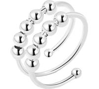 INF Bague anti-stress ajustable en cuivre Argent platine 17 mm