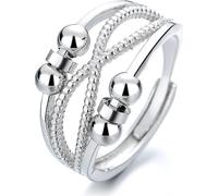 INF Bague anti-stress avec perles argent S