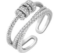 INF Bague anti-stress réglable avec perles rotatives Argenté