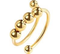 INF Bague anti-stress réglable en cuivre argent Or