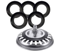 INF Bague d'étanchéité en caoutchouc pour crépine d'évier, paquet de 5