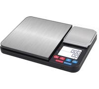 INF Balance de cuisine numérique avec deux plateaux de pesée 10 kg/1g et 500g/0.01g