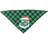 INF Bandanas de Noël pour animaux de compagnie, motif à carreaux, 2 pièces Vert
