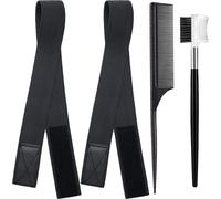 INF Bandes élastiques 4 pièces pour bords de perruque Le noir