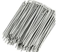 INF Bâtons d'ancrage en forme de U pour jardin 100 pièces Argent 10 cm