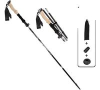 INF Bâtons de marche pliables ultralégers - 5 sections 33-125 CM Le noir