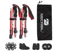 Bâton de randonnée ultraléger à 5 brins - INF - Red - Petite taille - Ultraléger