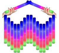 INF Bâtons lumineux LED en mousse multicolore - Lot de 6, 48cm, Fêtes