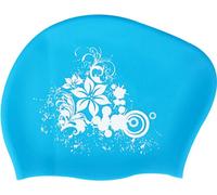 INF Bonnet de bain pour cheveux longs bleu/blanc