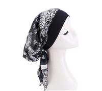 INF Bonnet de chimio en satin imprimé avec liens - Protection confortable de la tête